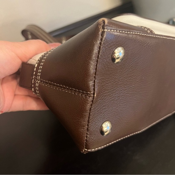 Coach Hampton Brown/Cream Pebbled Leather Satchel limited edition - Picture 12 of 16